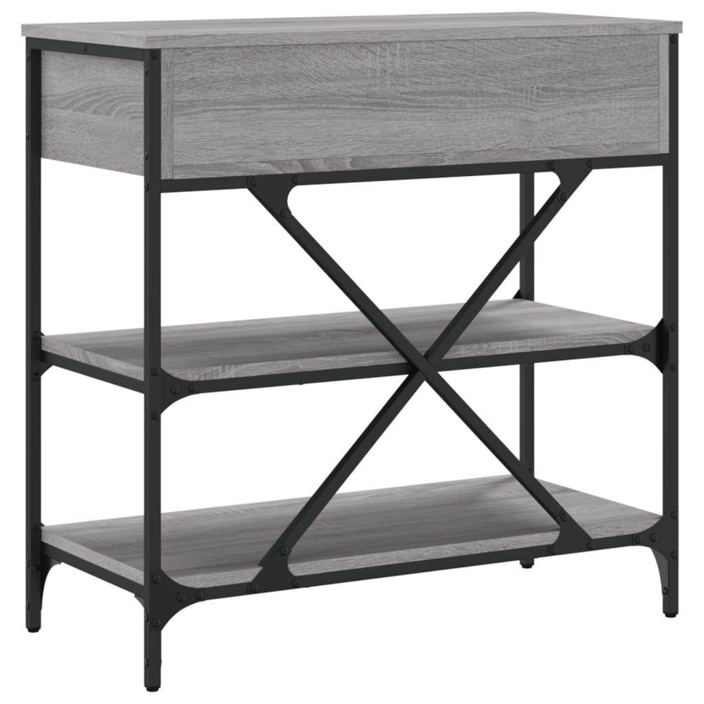 vidaXL Mesa consola madera de ingeniería gris Sonoma 75x34,5x75 cm