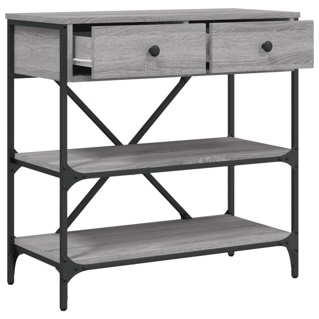 vidaXL Mesa consola madera de ingeniería gris Sonoma 75x34,5x75 cm