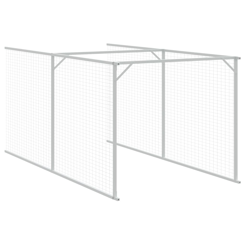 vidaXL Caseta perro tejado acero galvanizado gris claro 117x1017x123cm