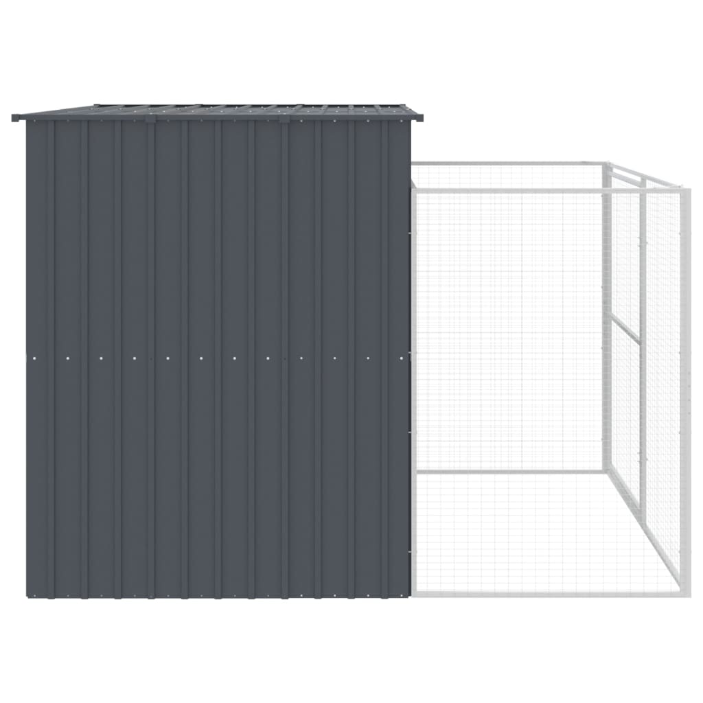 vidaXL Caseta perros con corral acero galvanizado gris 214x253x181 cm