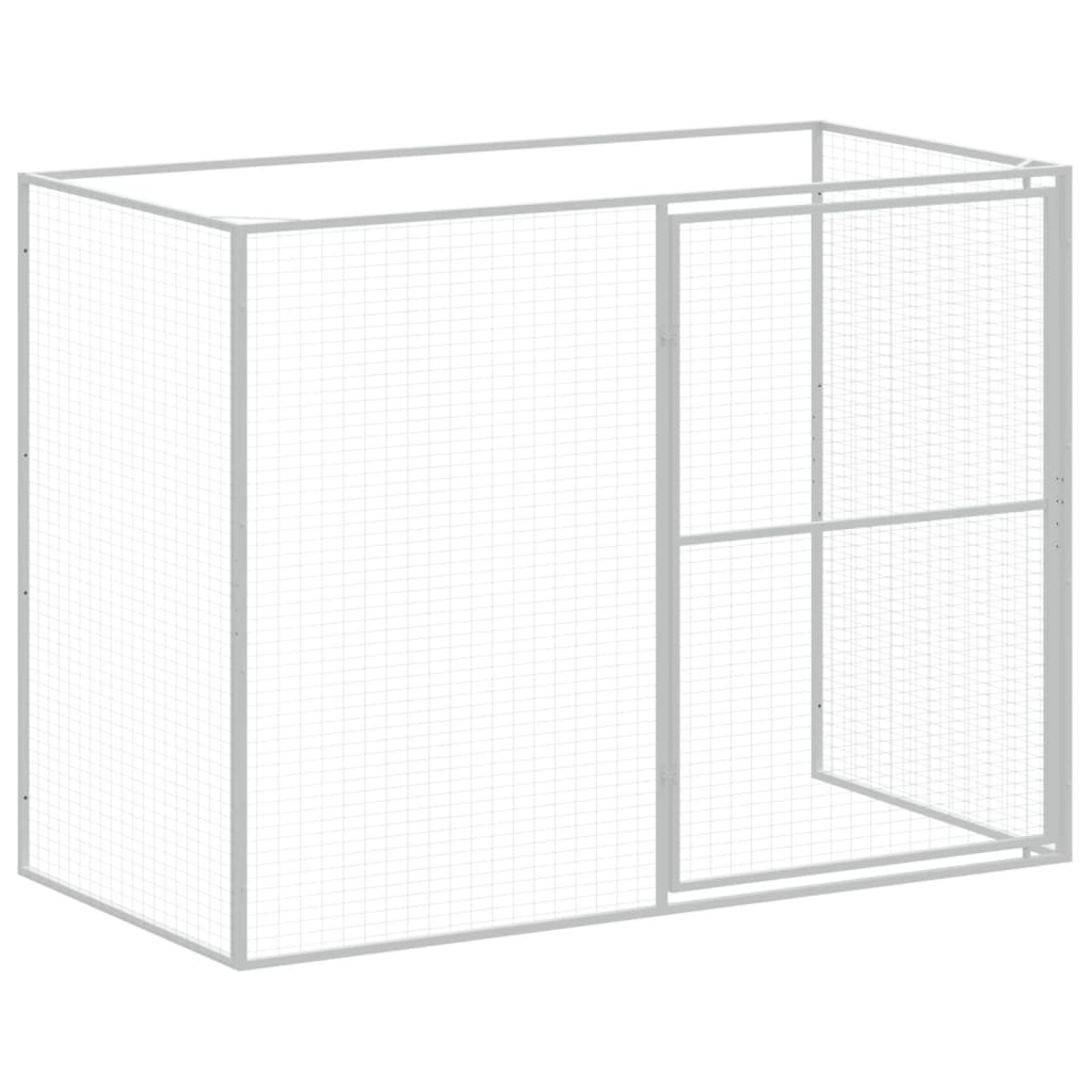 vidaXL Caseta perros con corral acero galvanizado gris 214x253x181 cm