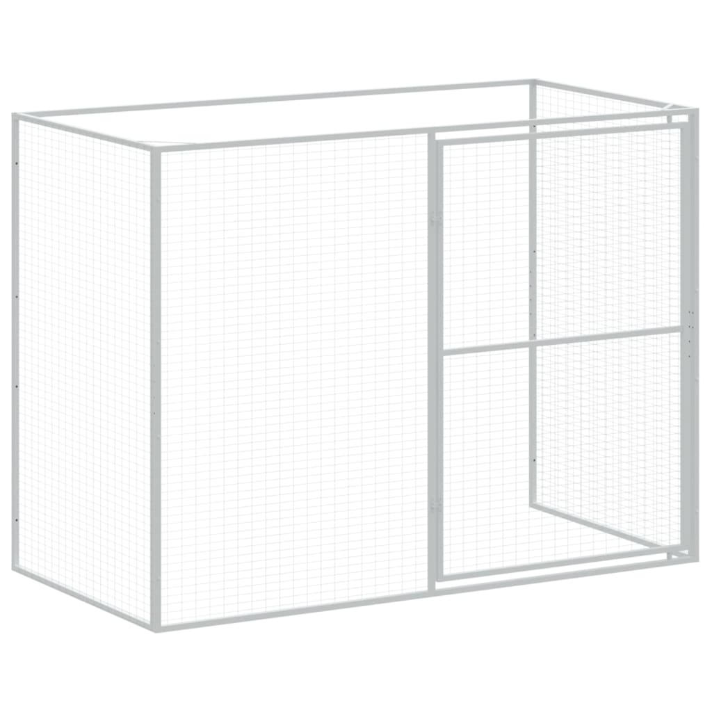 vidaXL Caseta perros con corral acero galvanizado gris 214x1069x181 cm