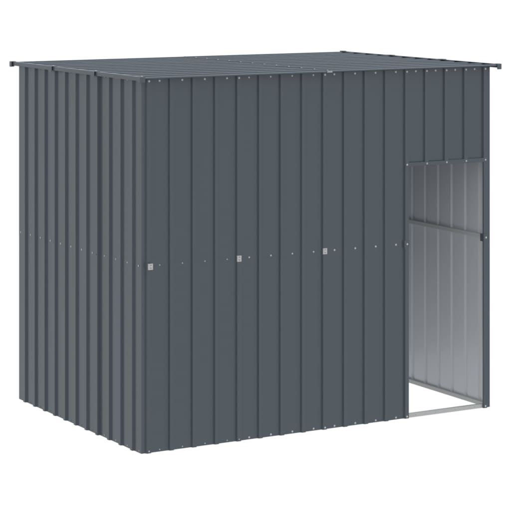 vidaXL Caseta perros con corral acero galvanizado gris 214x1273x181 cm