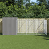 vidaXL Caseta perros corral acero galvanizado gris claro 214x457x181cm