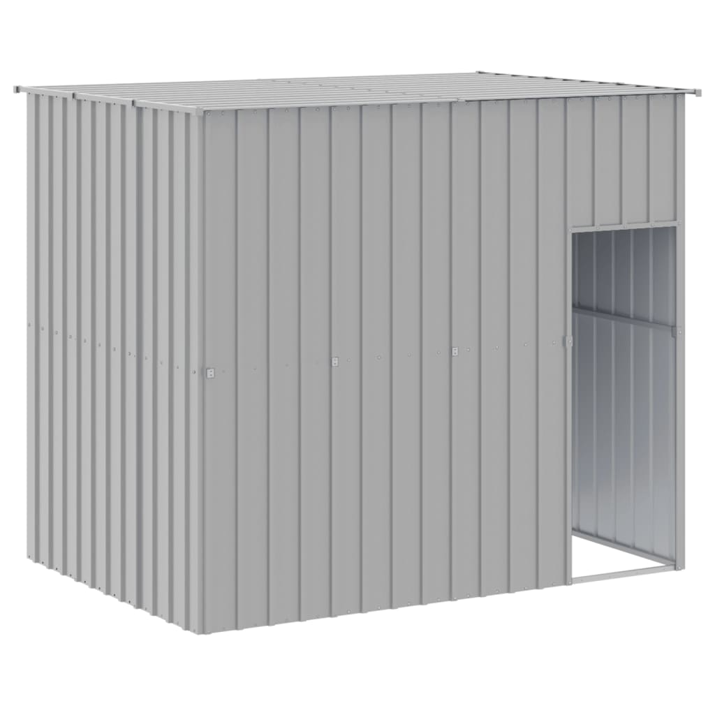 vidaXL Caseta perros corral acero galvanizado gris claro 214x661x181cm