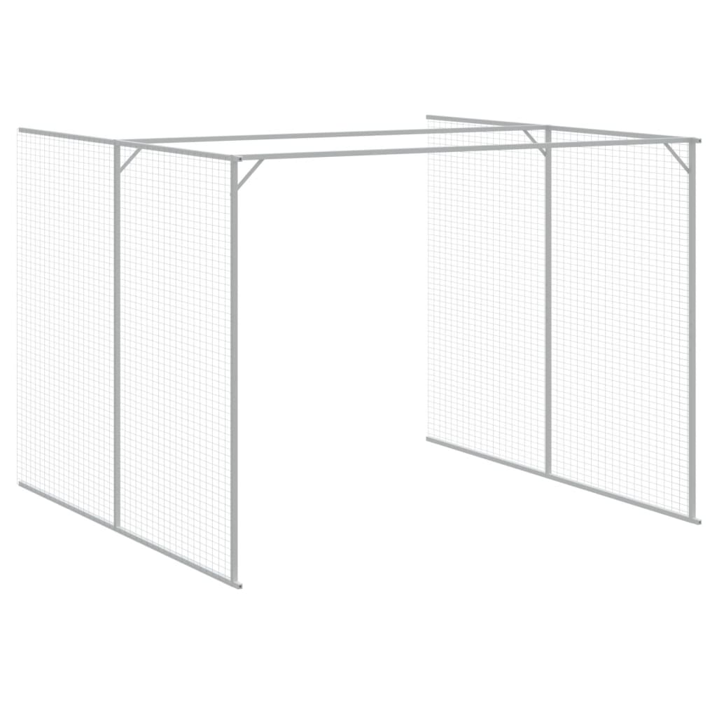 vidaXL Caseta perro corral acero galvanizado gris claro 214x1069x181cm