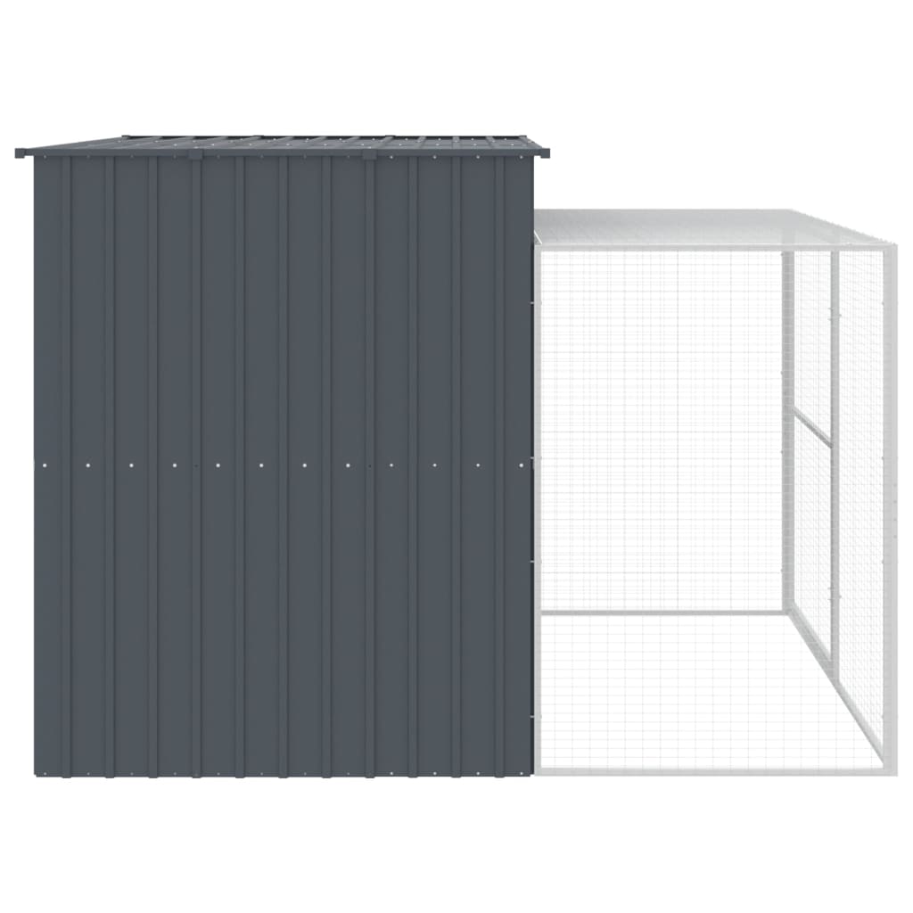 vidaXL Caseta perros con corral acero galvanizado gris 214x253x181 cm