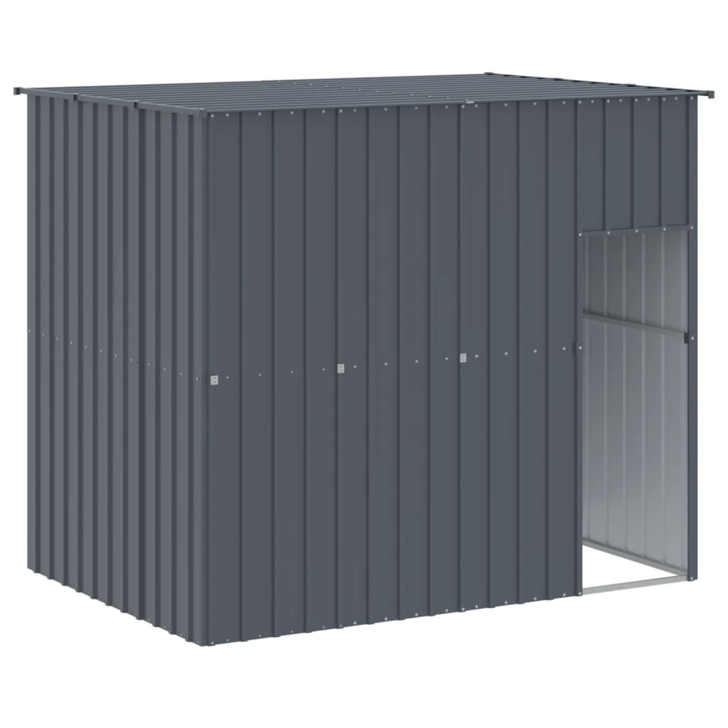 vidaXL Caseta perros con corral acero galvanizado gris 214x253x181 cm