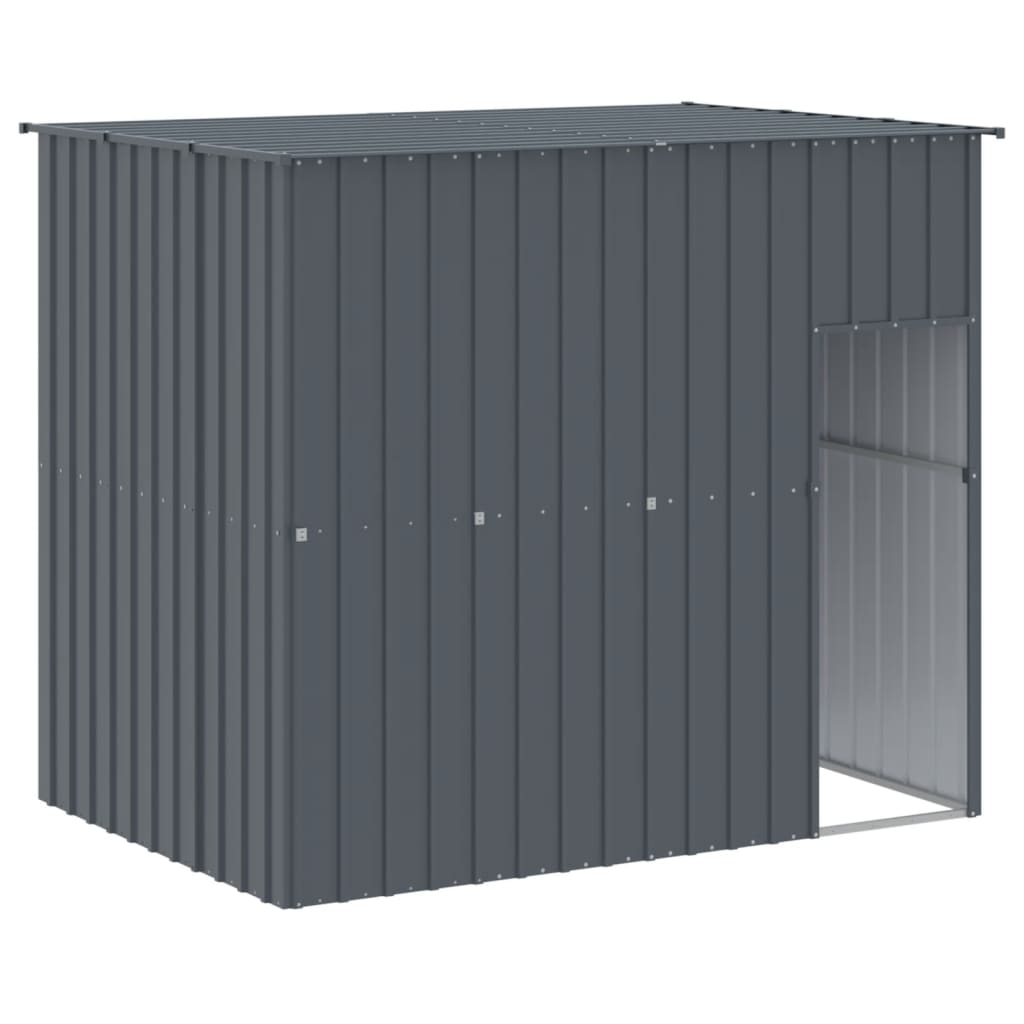 vidaXL Caseta perros con corral acero galvanizado gris 214x661x181 cm