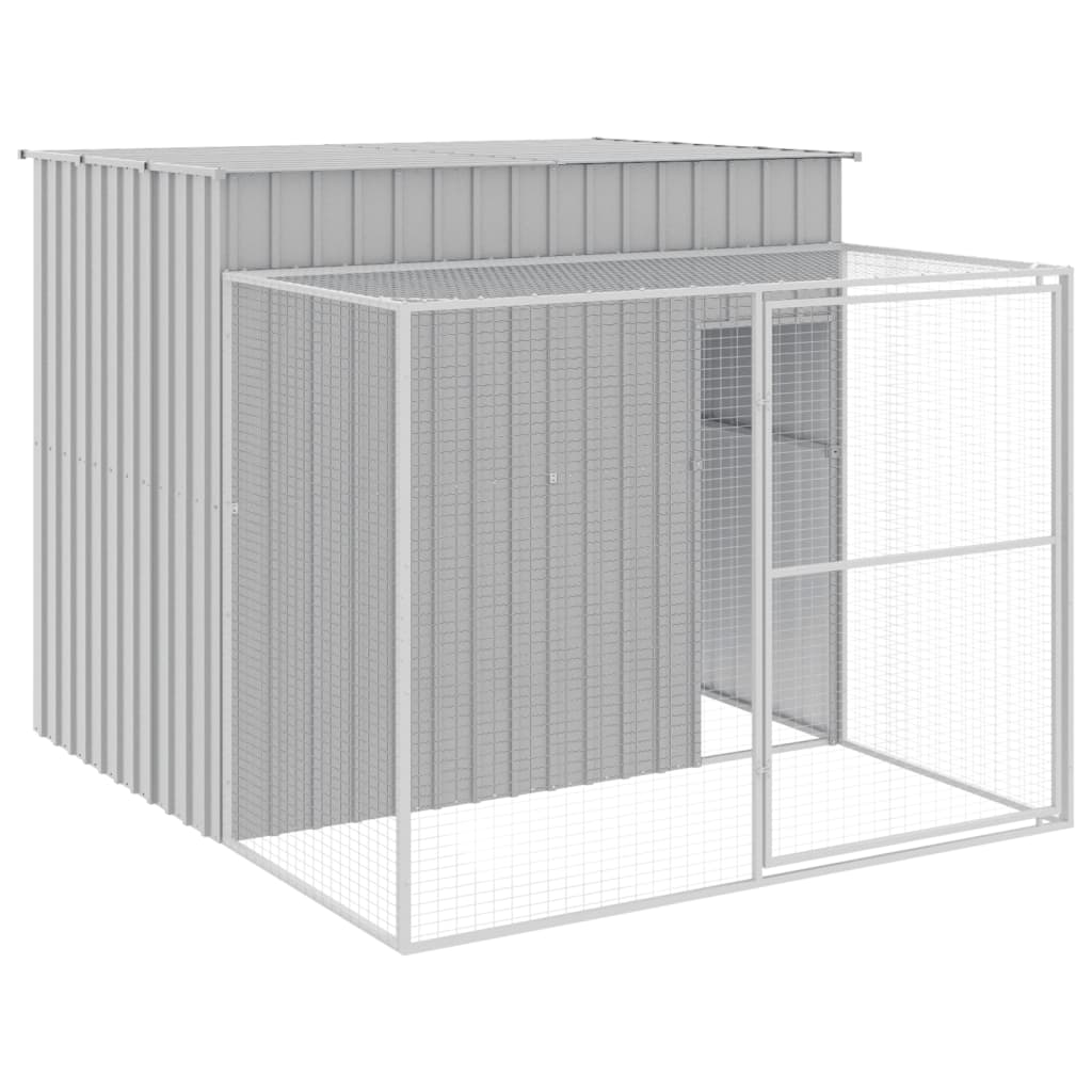 vidaXL Caseta perros corral acero galvanizado gris claro 214x253x181cm