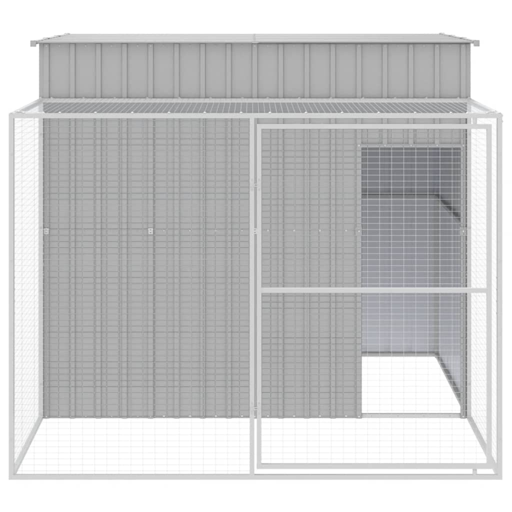 vidaXL Caseta perros corral acero galvanizado gris claro 214x253x181cm