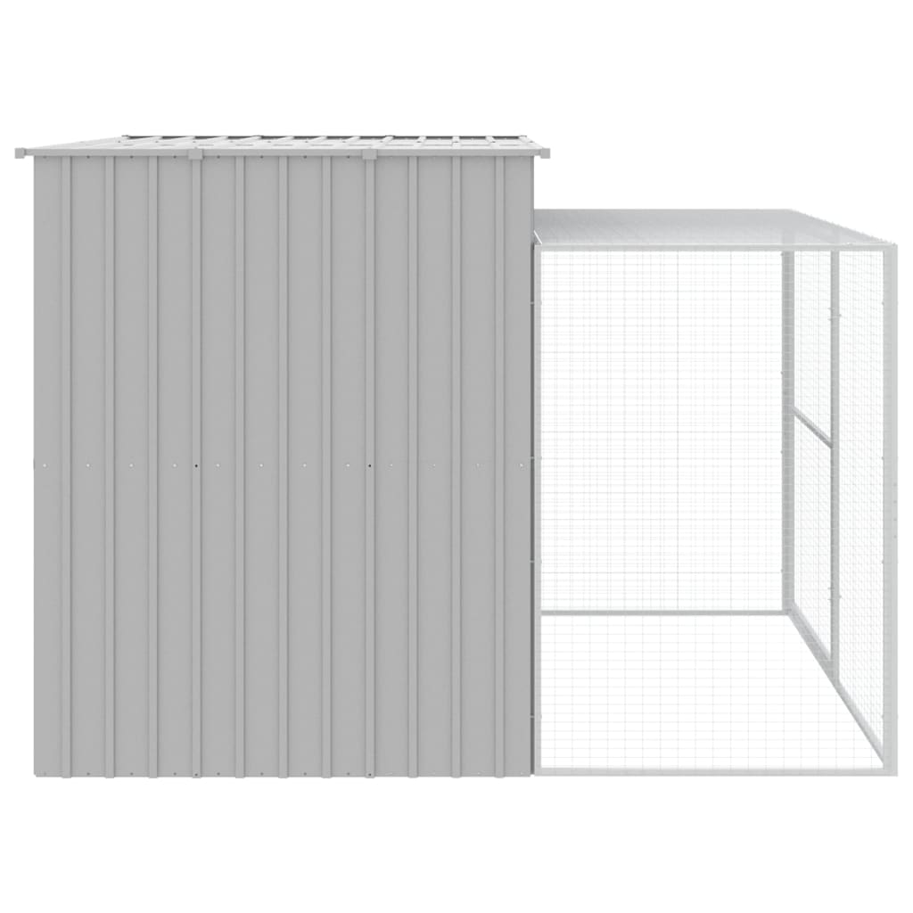 vidaXL Caseta perros corral acero galvanizado gris claro 214x253x181cm