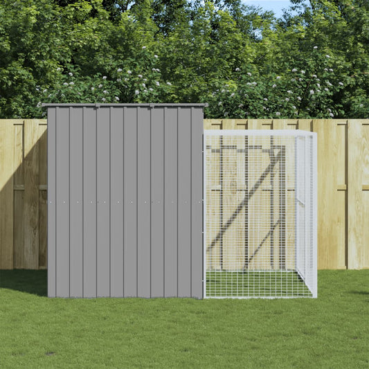 vidaXL Caseta perros corral acero galvanizado gris claro 214x253x181cm