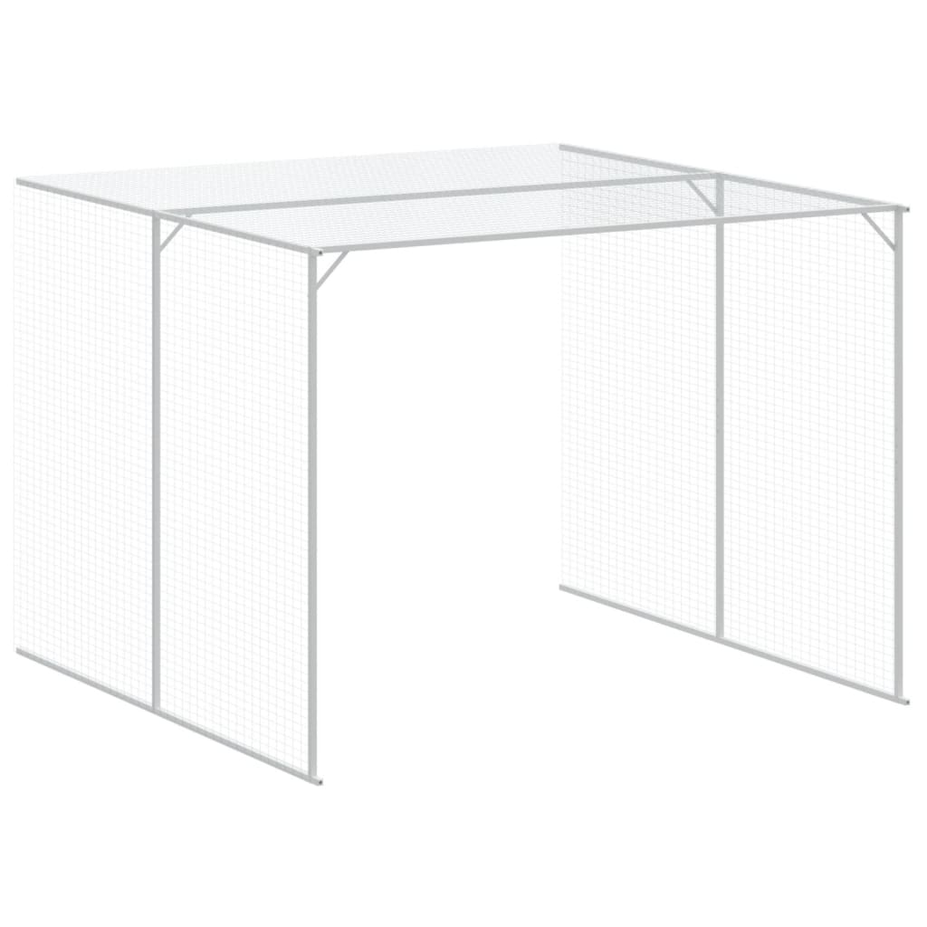 vidaXL Caseta perro corral acero galvanizado gris claro 214x1069x181cm