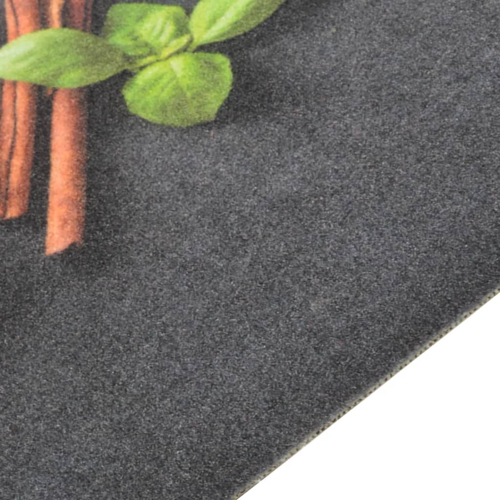 vidaXL Alfombra de cocina lavable terciopelo dibujo especias 60x300 cm