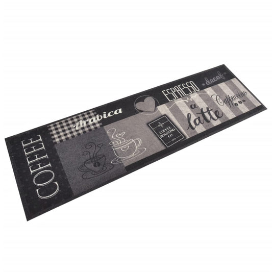 vidaXL Alfombra de cocina lavable terciopelo negro café 45x150 cm