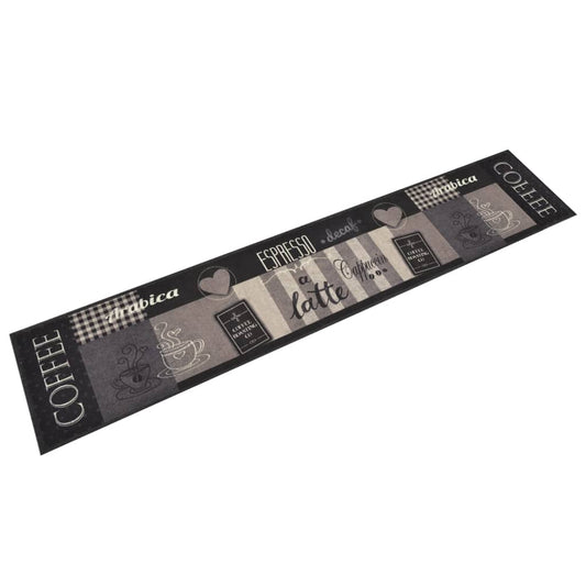 vidaXL Alfombra de cocina lavable terciopelo negro café 60x300 cm