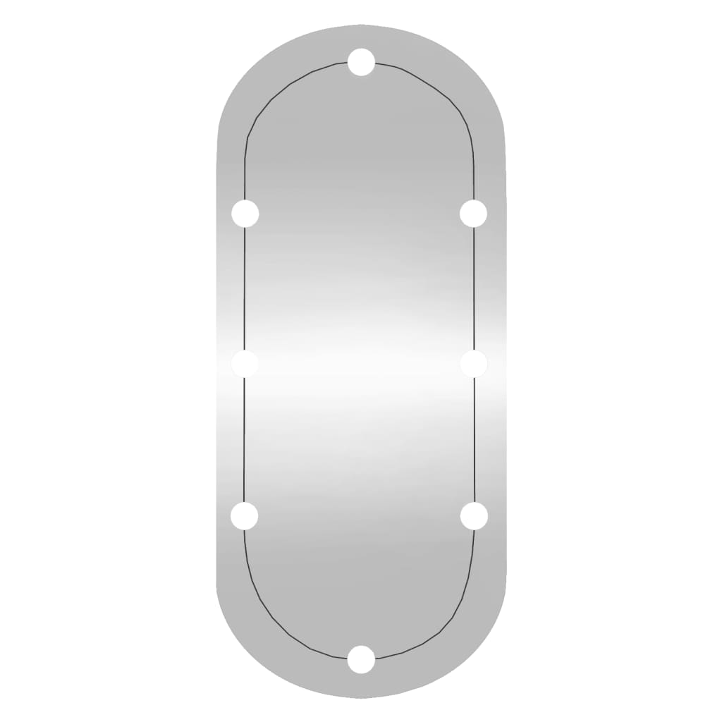 vidaXL Espejo de pared ovalado con luces LED vidrio 25x60 cm