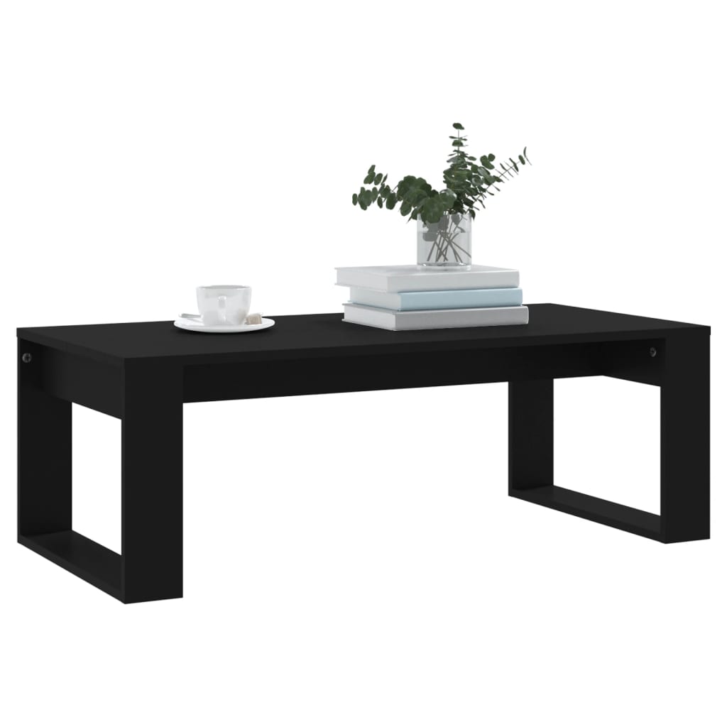 vidaXL Mesa de centro madera de ingeniería negro 102x50x35 cm