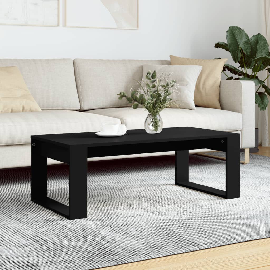 vidaXL Mesa de centro madera de ingeniería negro 102x50x35 cm