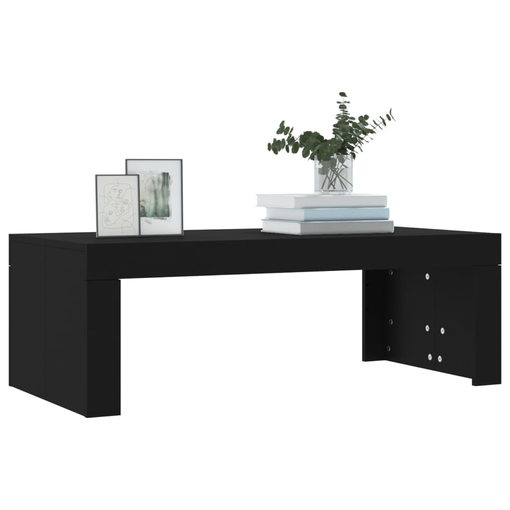 vidaXL Mesa de centro madera de ingeniería negro 102x50x36 cm