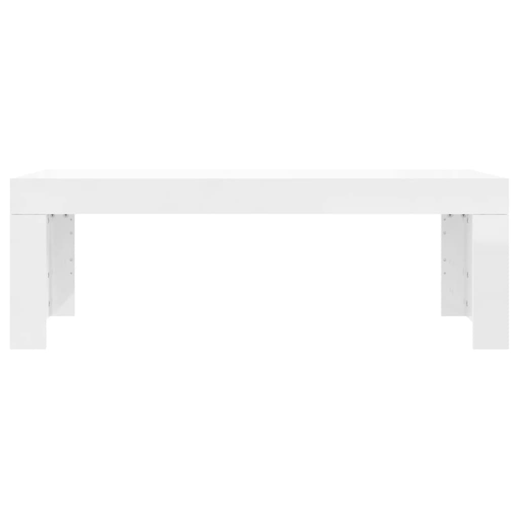 vidaXL Mesa de centro madera de ingeniería blanco brillo 102x50x36 cm