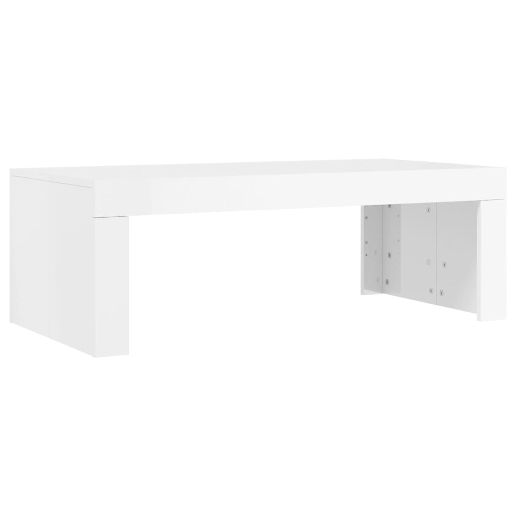 vidaXL Mesa de centro madera de ingeniería blanco brillo 102x50x36 cm