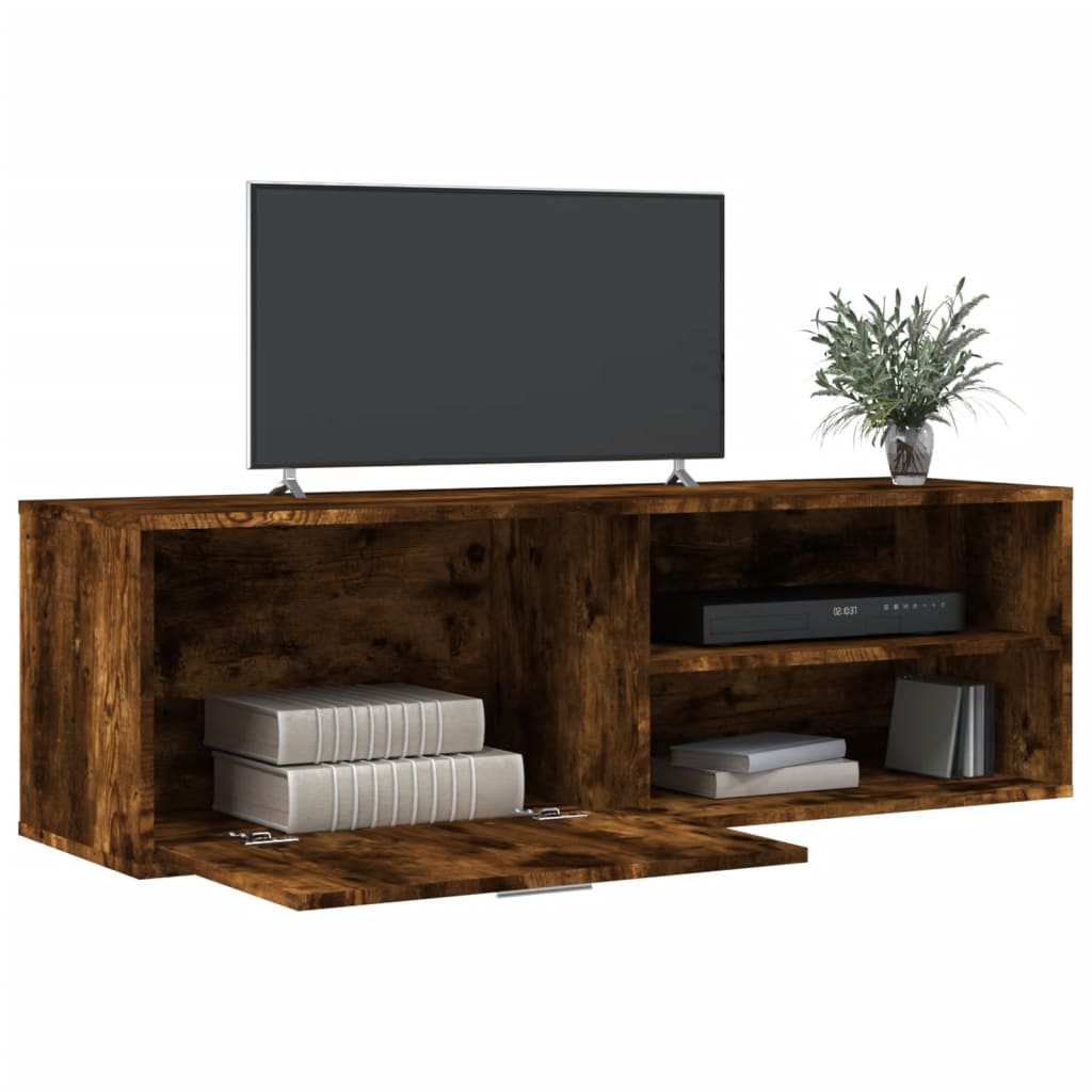 vidaXL Mueble de TV madera de ingeniería roble ahumado 120x34x37 cm