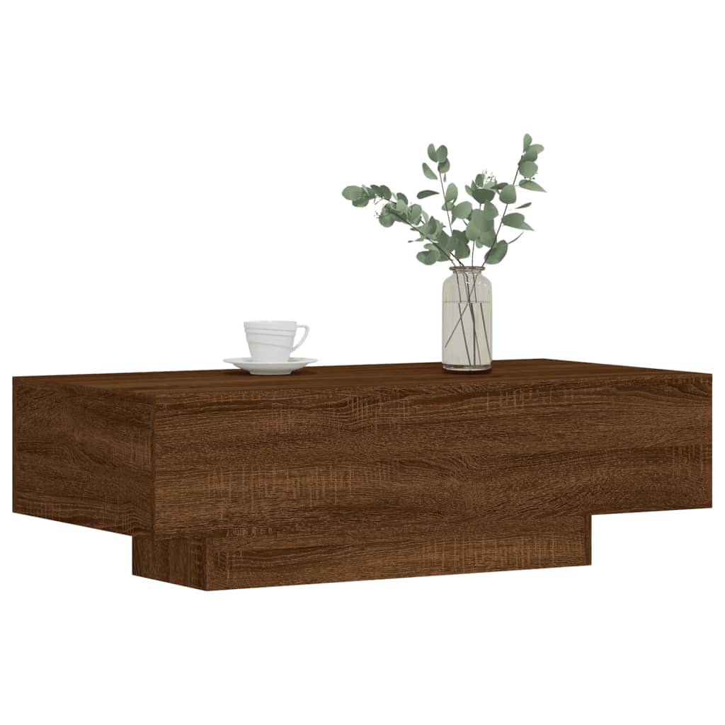 vidaXL Mesa de centro madera de ingeniería roble marrón 100x49,5x31 cm