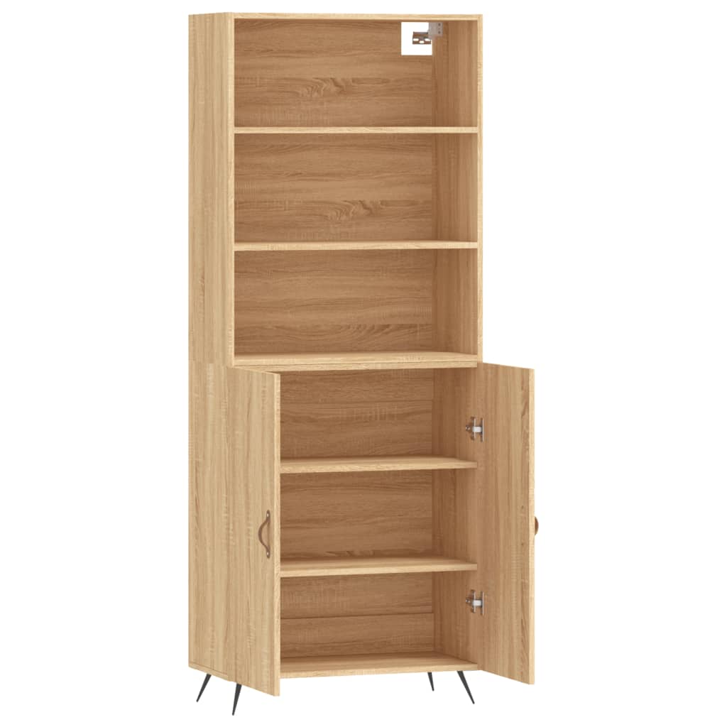 vidaXL Aparador alto madera contrachapada color roble 69,5x34x180 cm