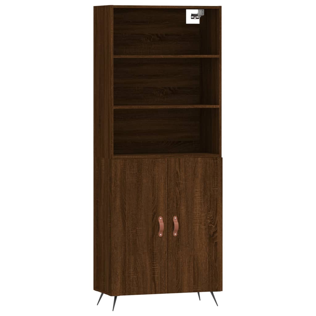 vidaXL Aparador alto madera contrachapada marrón roble 69,5x34x180 cm