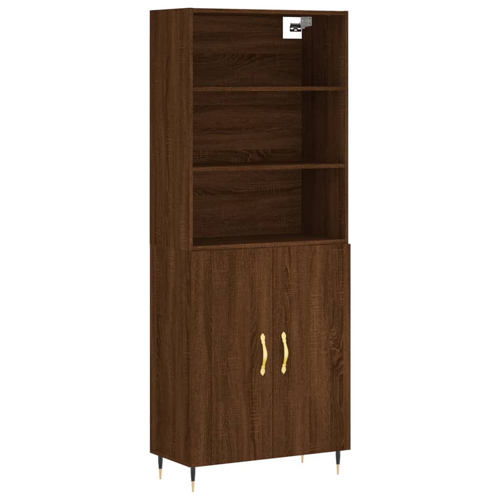 vidaXL Aparador alto madera contrachapada marrón roble 69,5x34x180 cm