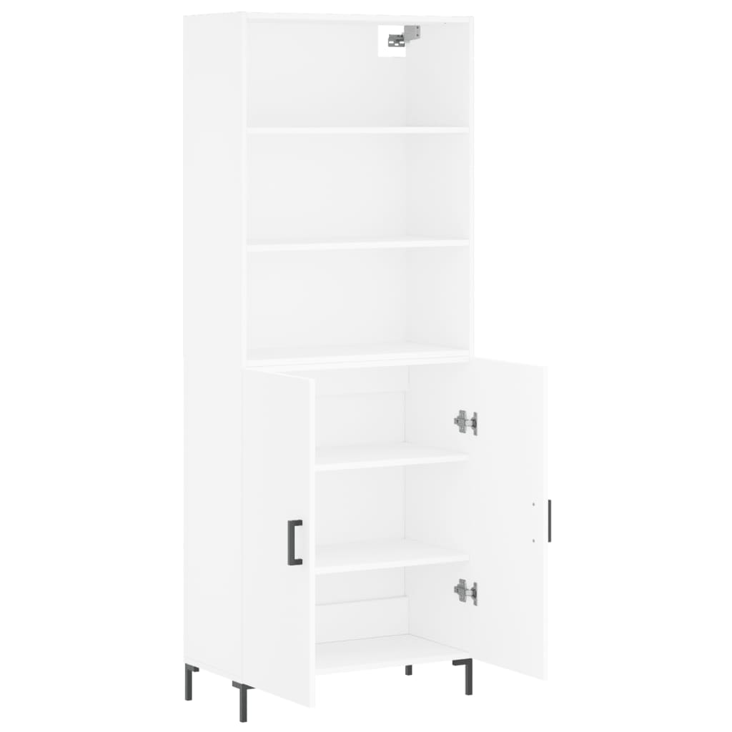 vidaXL Aparador alto madera contrachapada blanco 69,5x34x180 cm