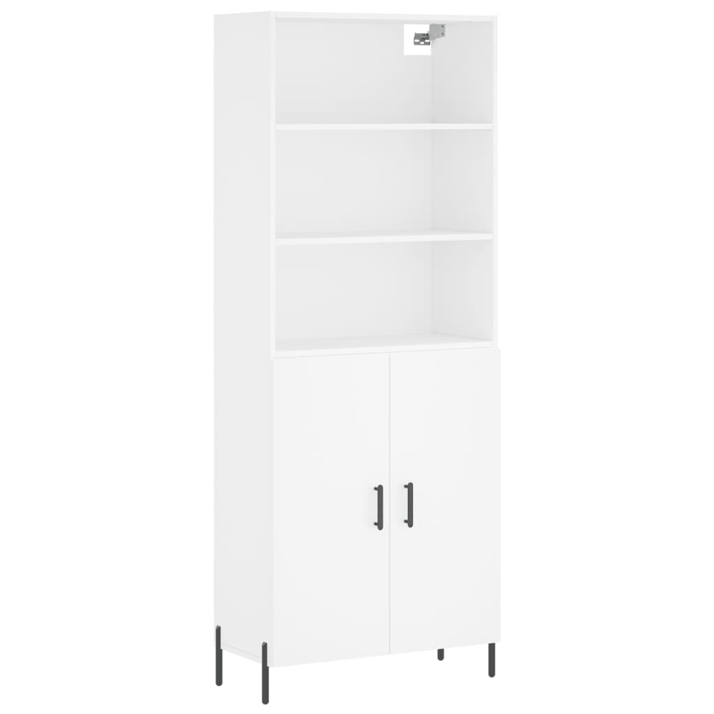 vidaXL Aparador alto madera contrachapada blanco 69,5x34x180 cm