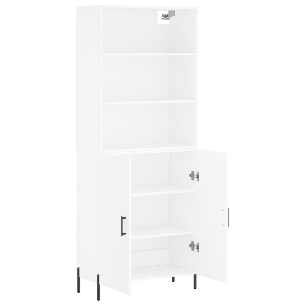 vidaXL Aparador alto madera contrachapada blanco 69,5x34x180 cm