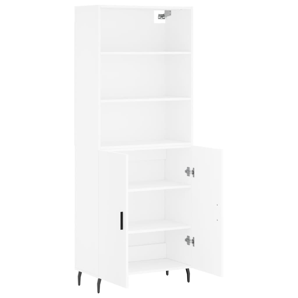 vidaXL Aparador alto madera contrachapada blanco 69,5x34x180 cm