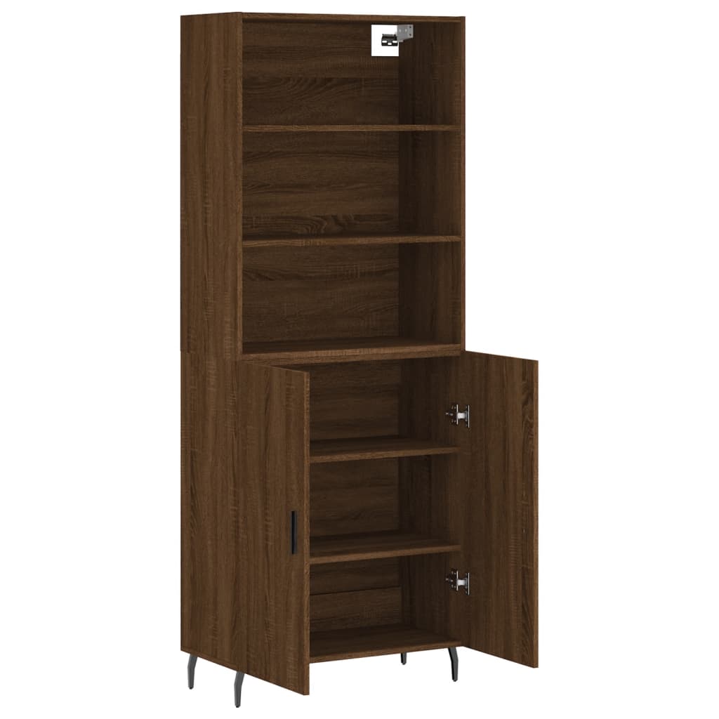 vidaXL Aparador alto madera contrachapada marrón roble 69,5x34x180 cm