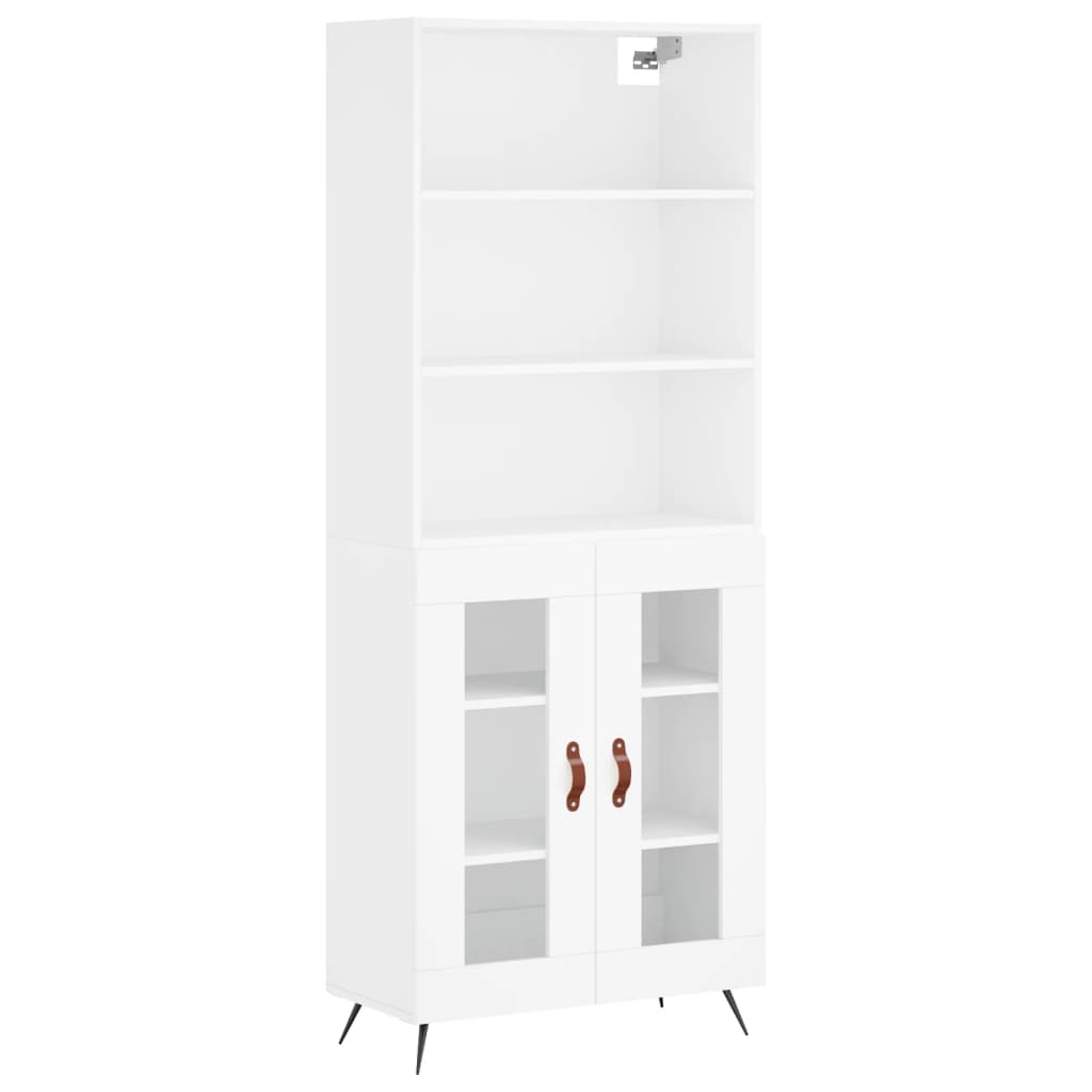 vidaXL Aparador alto madera contrachapada blanco 69,5x34x180 cm