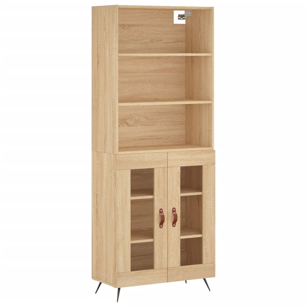 vidaXL Aparador alto madera contrachapada color roble 69,5x34x180 cm