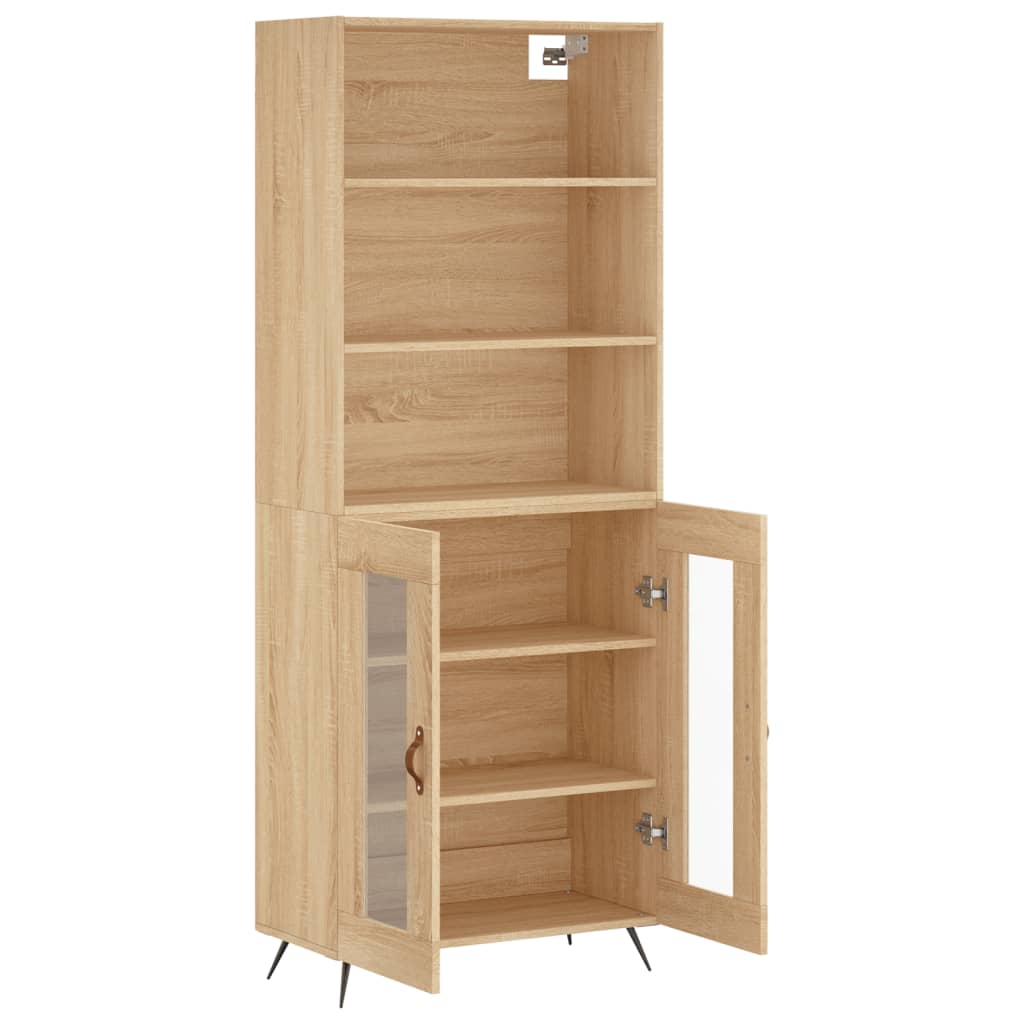 vidaXL Aparador alto madera contrachapada color roble 69,5x34x180 cm