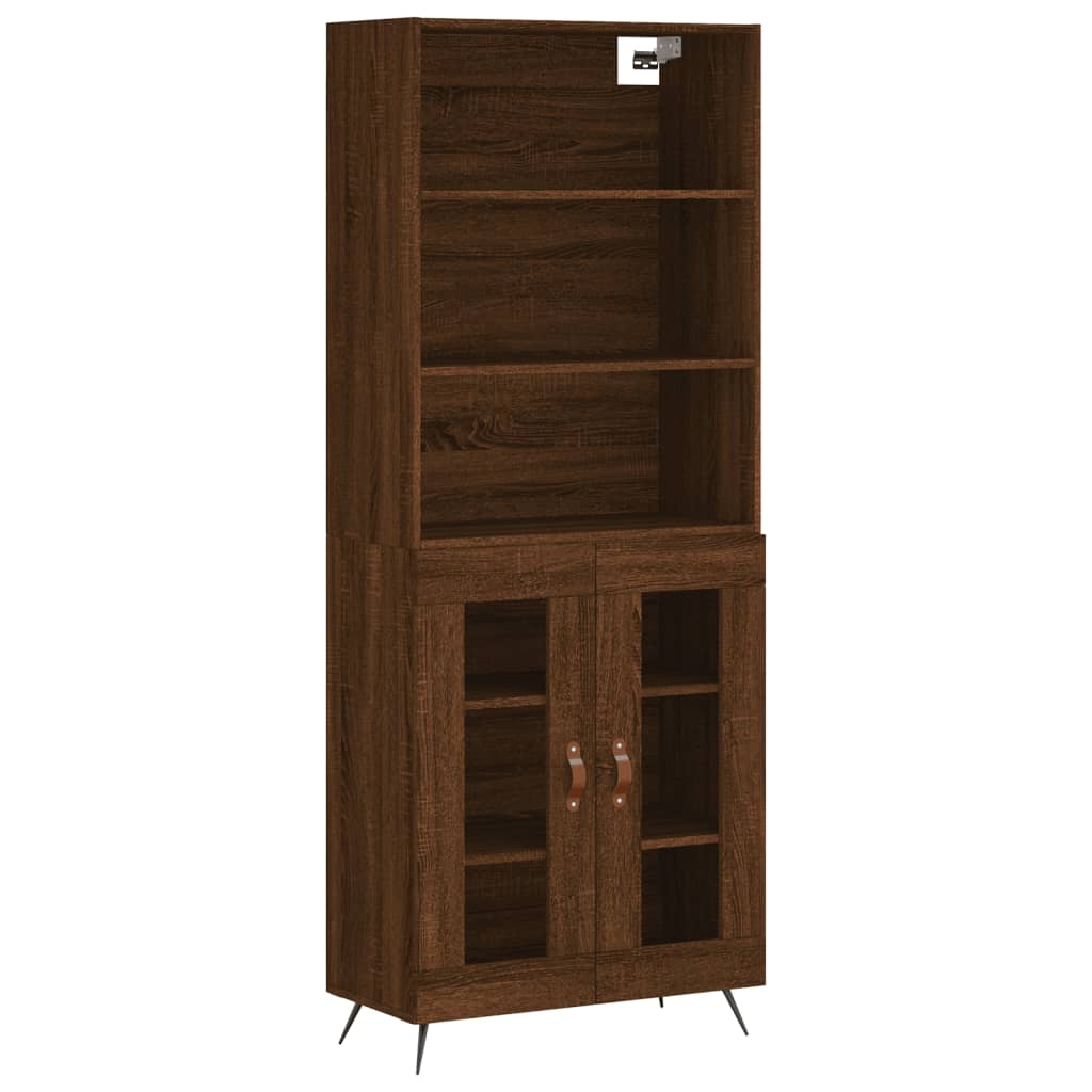 vidaXL Aparador alto madera contrachapada marrón roble 69,5x34x180 cm