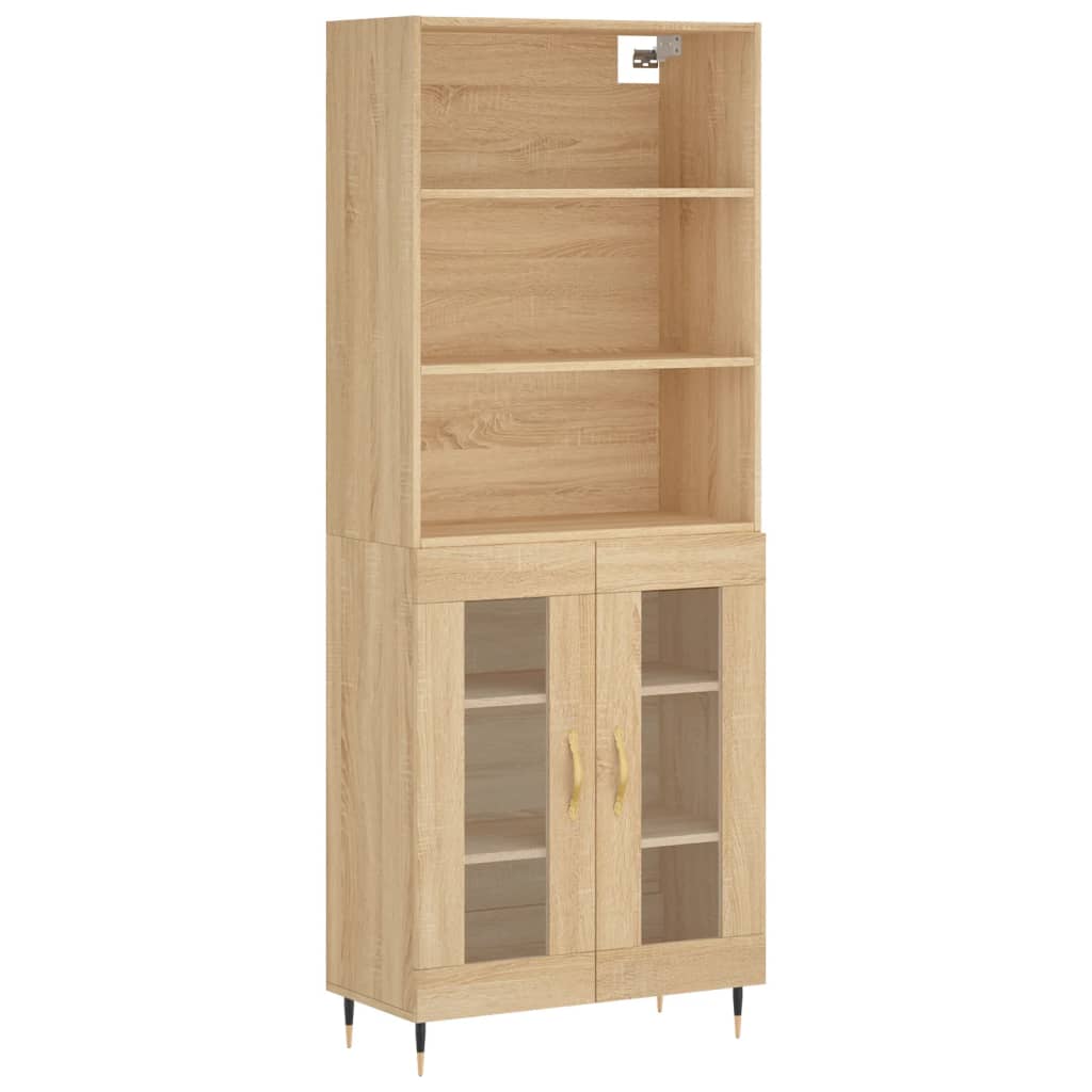 vidaXL Aparador alto madera contrachapada color roble 69,5x34x180 cm