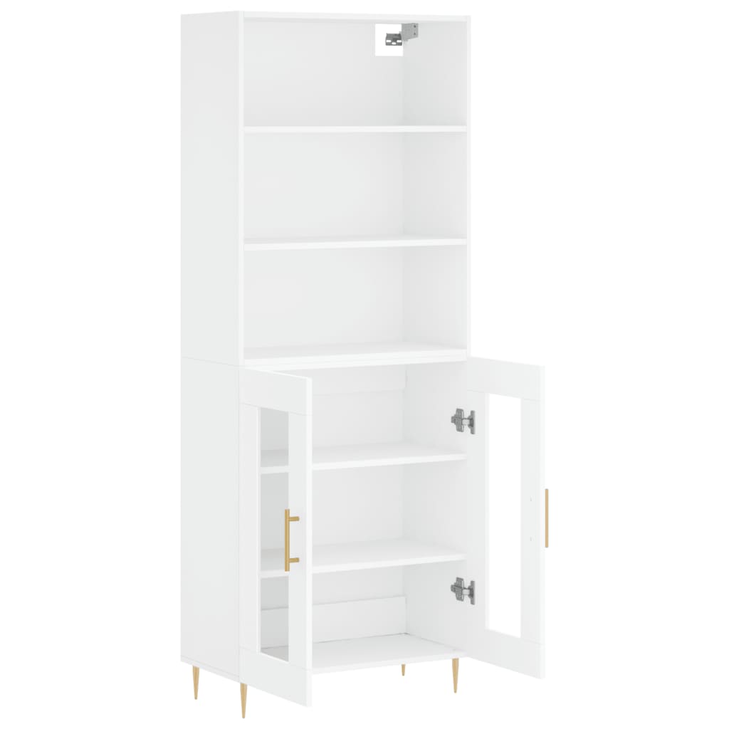 vidaXL Aparador alto madera contrachapada blanco 69,5x34x180 cm