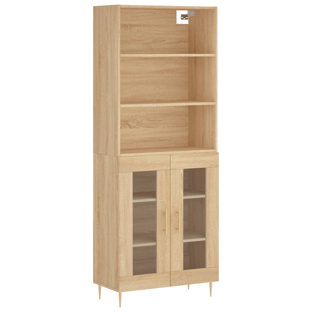 vidaXL Aparador alto madera contrachapada color roble 69,5x34x180 cm