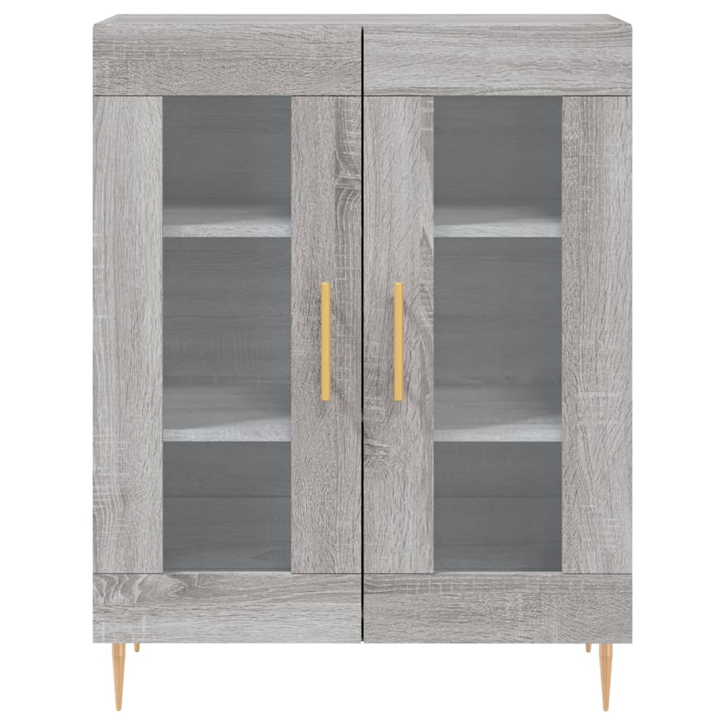 vidaXL Aparador alto madera contrachapada gris sonoma 69,5x34x180 cm