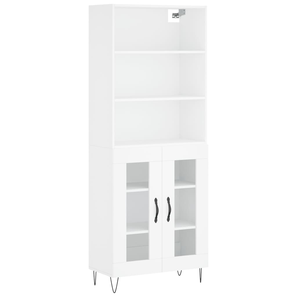 vidaXL Aparador alto madera contrachapada blanco 69,5x34x180 cm