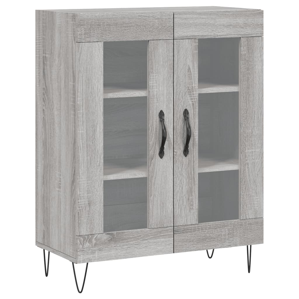 vidaXL Aparador alto madera contrachapada gris sonoma 69,5x34x180 cm