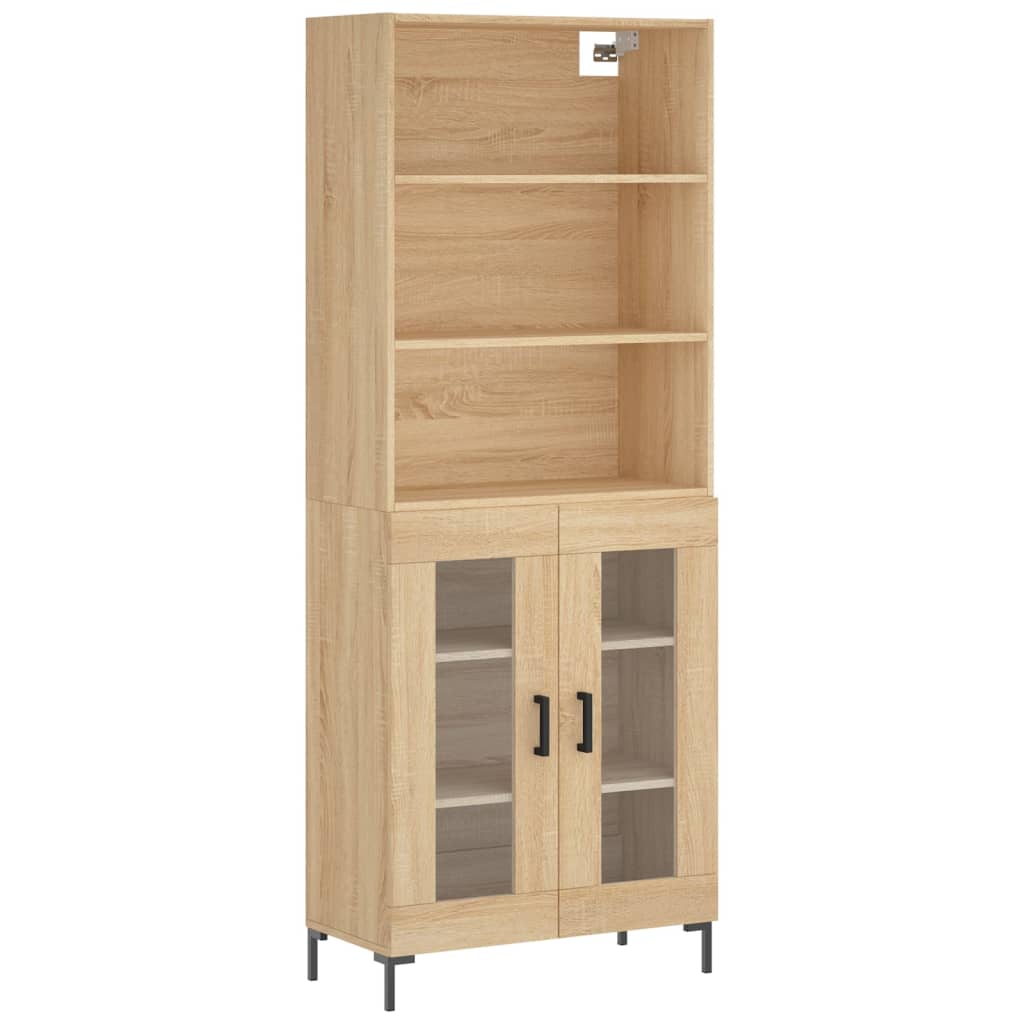 vidaXL Aparador alto madera contrachapada color roble 69,5x34x180 cm