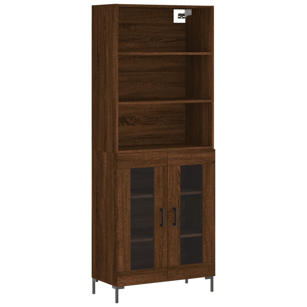 vidaXL Aparador alto madera contrachapada marrón roble 69,5x34x180 cm