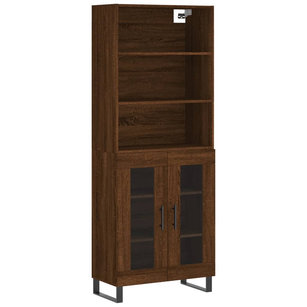 vidaXL Aparador alto madera contrachapada marrón roble 69,5x34x180 cm